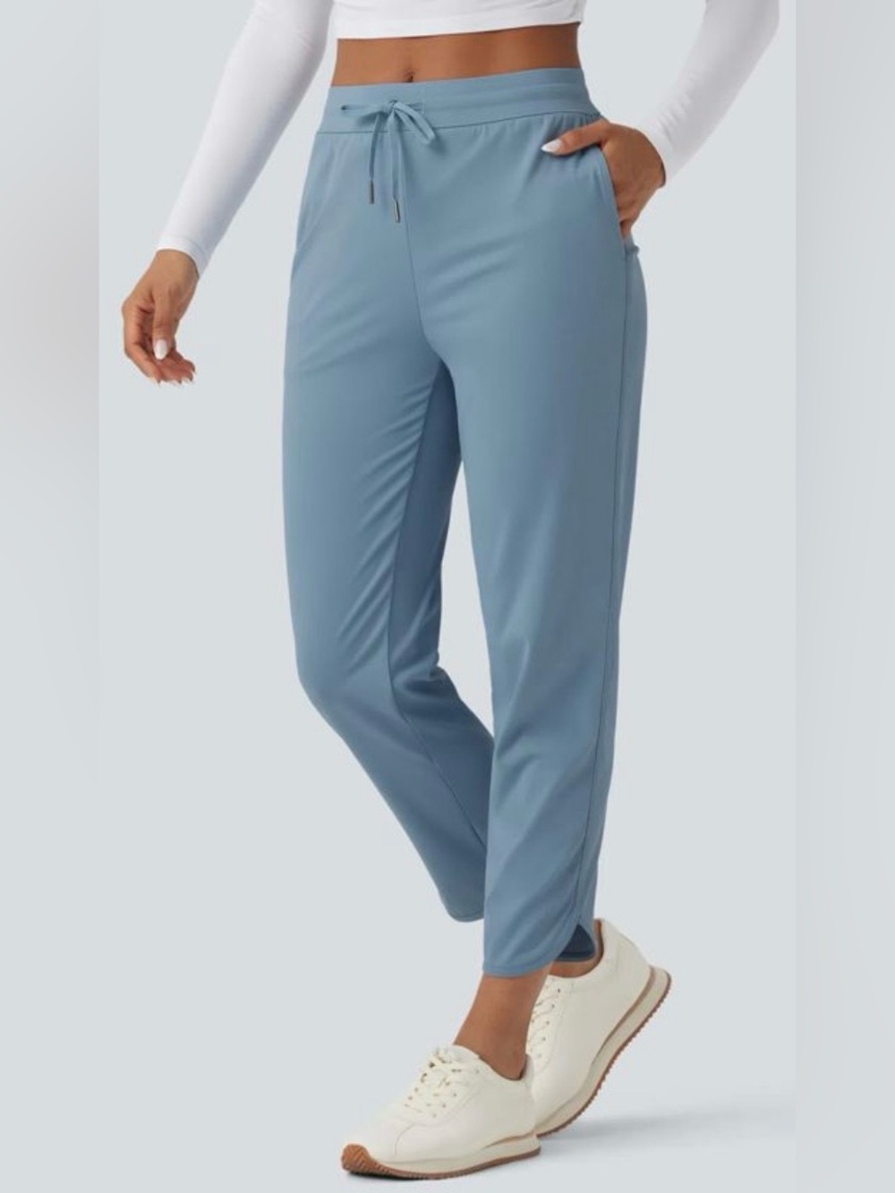 NWT Halara Mid Rise Drawstring Curved Hem Quick Dry Golf Tapered Pants Size XL